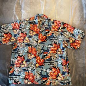 Men's Reservoir Hawaiian style shirt button down sz 2X floral print allover vaca
